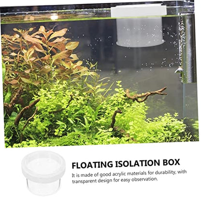 Kisangel Floating Fish Isolation Box Acrylic Breeding Tank for Small Fish Durable and Reliable Aquarium Divider Design for Easy Observation and Fry Care - color: Transparent