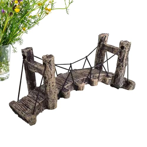 Aquarium Bridge - Arch Drawbridge Decoration, Fish Tank Suspension Ornament | Resin Garden Rope Bridge Ornament, Landscaping Decor for Aquariums Display Habitat Enhancement Accessories