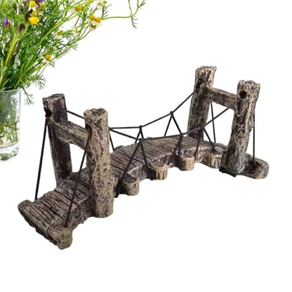 Aquarium Bridge - Arch Drawbridge Decoration, Fish Tank Suspension Ornament | Resin Garden Rope Bridge Ornament, Landscaping Decor for Aquariums Display Habitat Enhancement Accessories