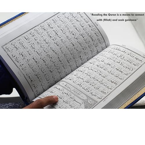 Al Quran Ul karim 13 Line Hafizi Holy koran Arabic Text With Beautiful Design Velvet Cover box - Taj Company Qura'n (Turquoise)