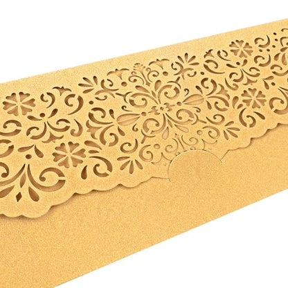 WorldBazaar 24PCS Gold Glitter Money Envelopes for Cash - size: 6.8 inches by 3.3 inches