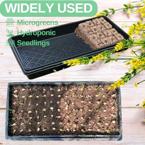 1020 Trays Set - 5 Pack (10 Pcs) Durable 1020 Mesh Tray and No-Hole Tray, Ideal Soil Blocking Trays for Seedlings, Microgreens, and Hydroponics, Heavy-Duty - size: 1020 tray 5pcs+mesh tray 5pcs