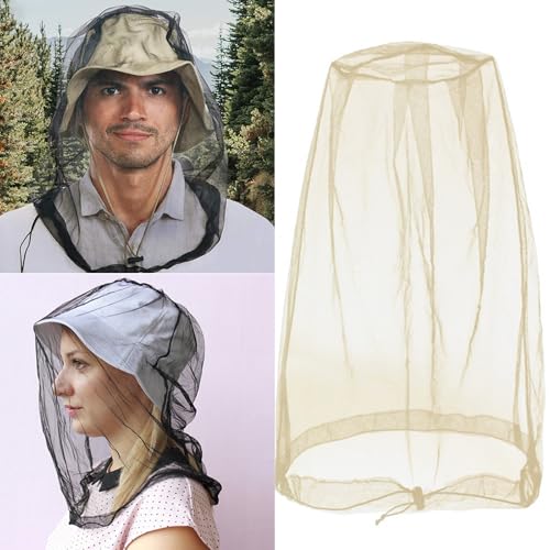 Practical Head Covers with Fine Density Mesh Antibug Head Net for Women Men Unisex Hiking Camping Fishing Accessories Gnat - color: Navy Blue Sky Top