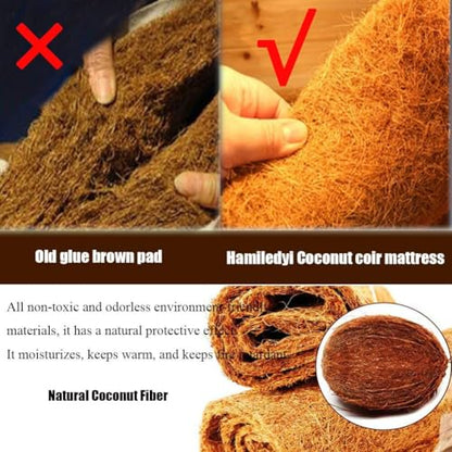 Hamiledyi Reptile Carpet 118" L x 16" W Natural Coconut Fiber Tortoise Carpet Mat for Pet Terrarium Liner Reptile Supplies for Lizard Snake Chamelon Turtle Bedding Bunny Rabbit Mat - size: 1 Pack/118 x 16 Inch