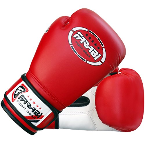 Farabi Boxing Gloves Kids Junior Muay Thai Kick Boxing Training MMA Punching Bag - color: Red, size: 4OZ