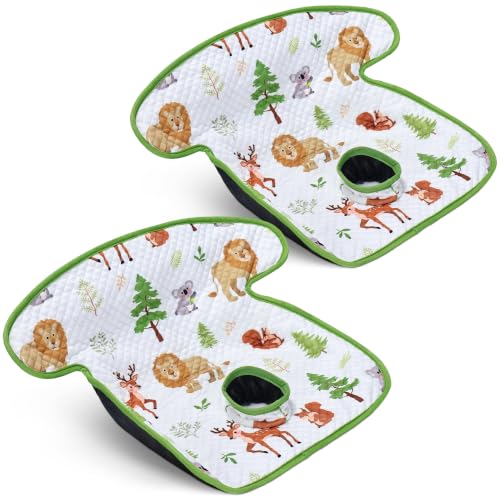 COOLBEBE 2 Pack Waterproof Car Seat Protector for Potty Training | Car Seat Liner Toilet Training for Baby Toddler Kid, Piddle Pads Cover Car Seat Pad for Strollers & Carseat (White Zoo, 2PC) - color: White Zoo, size: 2 Pack