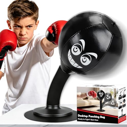 Desktop Punching Bag with Strong Suction Cup, Tabletop Stress Relief Boxing Ball for Office & Home, Portable Relaxation Tool, Fun Gift for Adults & Kids