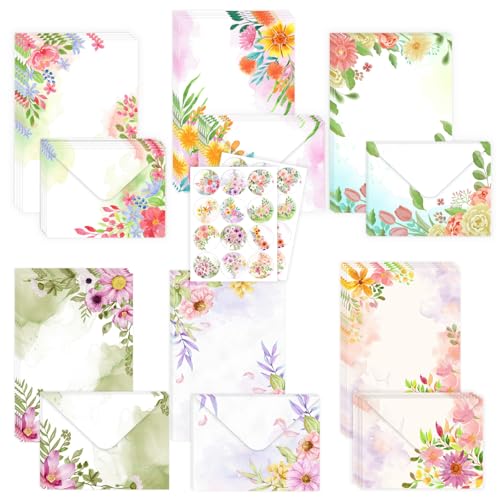 50 Pcs Stationery Paper Envelopes Set - color: Wildflower 2
