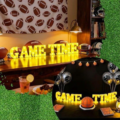 Aurelema Sukkot Large LED Letter Sign LED Lights Battery Powered Table Decoration for Party Gift Tabletop Decoration(Game Time) - size: 8.27 inches, style: Game Time