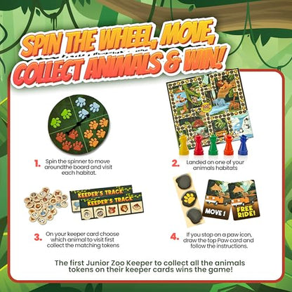 – Award Winning Zoo-Themed Adventure & Strategy Board Game for Kids & Family Game Night, Zoo Gift for Pre-Readers & Kids 5+, Fun Family Board Games for 2-5 Players