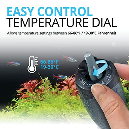 Fluval M 50-Watt Submersible Aquarium Heater for Fresh & Saltwater Tanks | Compact, Reliable Heating with Mirror Technology - size: M50