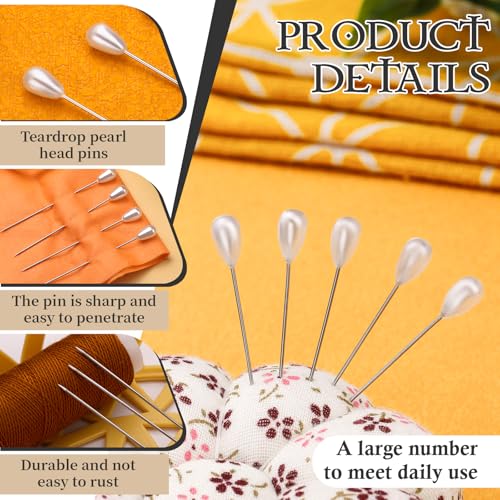 200 Pcs Corsage Pins 2 Styles Teardrop Boutonniere Pins Pearl Pin - size: 200pcs