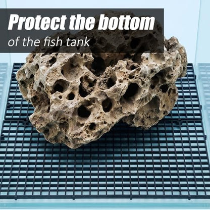 Skrfren 2PCS Fish Tank Divider Aquarium Plastic Grid Divider Tray Plastic Egg Crate Grid Isolation Board Partition Bottom Black Filter Tray (30 x 15cm)