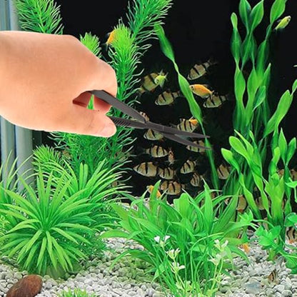 POPETPOP Aquarium Scissors for Plants Water Grass Trimmer Professional Fish Tank Scissor Curved Spring Action Tool for Aquascaping Small Thin Aquatic Plant Trimming 6.10 Inch