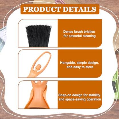 uxcell Mini Dustpan and Brush Set, Small Broom and Dustpan Set for Office Tabletops Sofas Keyboards Home Cleaning Tool, Orange Pink - color: Orange Pink