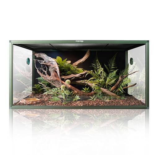 120 Gallon Reptile Tank for Bearded Dragon, Snake, Adult Reptile | Optimal Ventilation & Light Penetration by Rust Proof Mesh Top, Easy Assembly within 6 Steps with Clear Instruction - color: Earthy Green, size: 120 Gallon