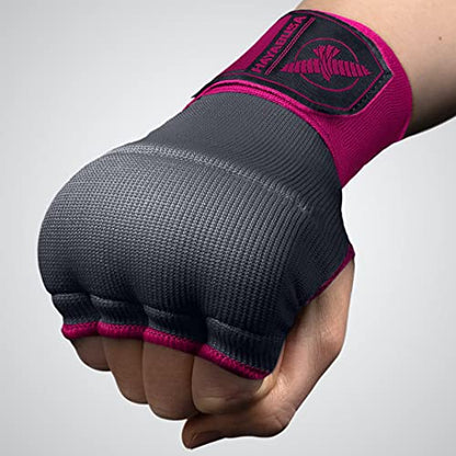 Hayabusa Quick Gel Boxing Hand Wrap Gloves - color: Grey/Pink, size: X-Large