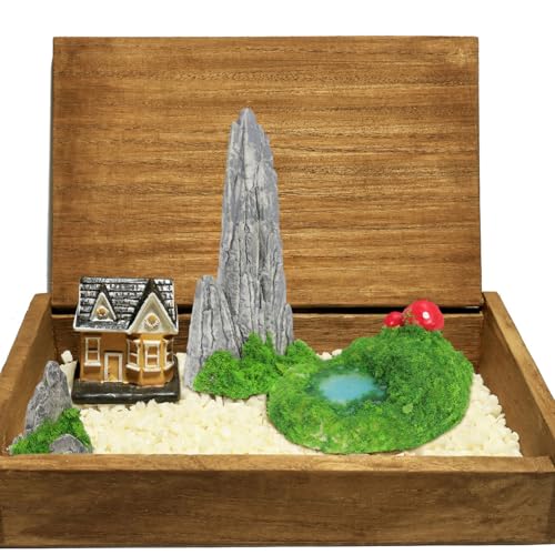 GANAZONO 6 Pcs Miniature Rockery Artificial Mountain Resin Figurines Mini Water Pool Statue for Fish Tank Decorations Mini Zen Garden Accessories Bonsai Ornament Micro Landscape Decor