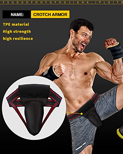 Mens Groin Protector, Protective Cup, Boxing Abdominal Groin Guard, MMA Protective Cup, Kickboxing Cup, Muay Thai Cup Protector（30 in - 42 in）