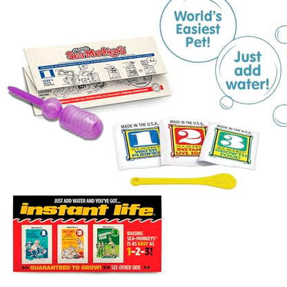 Sea-Monkeys: Retro Instant Life Kit - Tiny Brine Shrimp Growth Set, World's Only Instant Pet, Create Life, Just Add Water, Educational Kit, Kids 6+