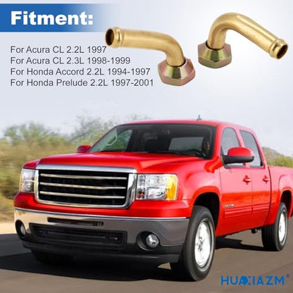 2pcs Transmission Line Fitting Brass 3/8in Tube for Accord 2.2L 1995-1997 | for Accord 1994, Prelude 1997-2001, CL 2.3L 1998-1999, CL 2.2L 1997, Radiator Transmission Line Fittings (M14x1.5 Thread)