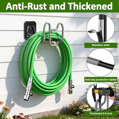 Garden Hose Holder with Hook - Heavy Duty Garden Hose Hanger with Sprayer Storage Design, Wall Mount Water Hose Storage for Outside Yard Lawn and Garage - color: 1pc Gray