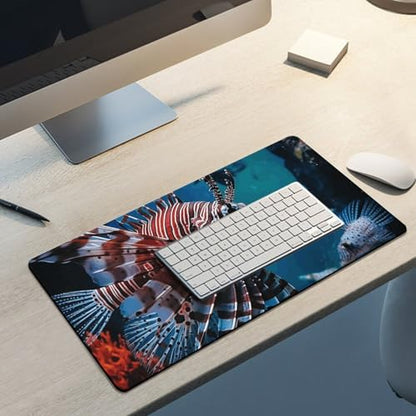 Large Size Gaming Mouse Pad Fish in Fish Tank Desk Mat Non-Slip Base Waterproof Desktop Writing Pad for Office Home - color: Fish in Fish Tank, size: 30x60cm