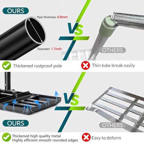 BsBsBest Lawn Leveling Rake, 26"x 25" Heavy Duty Lawn Leveler 5FT Adjustable Peat Moss Spreader Dirt Ground Level Tool for Yard Garden Golf Course Farm Pasture
