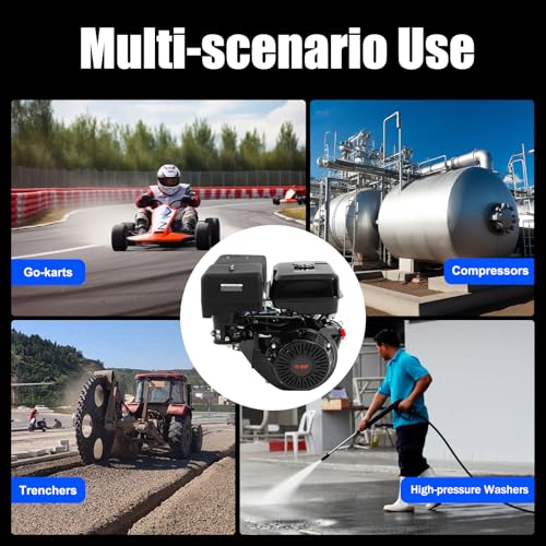 4-Stroke 15HP Gasoline Engine, 420CC Gasoline Engine with High-Precision Carburetor and Large Capacity Fuel Tank, Built-in Forced Air Cooling Pull Start Portable Gasoline Engine - size: 15HP 420CC