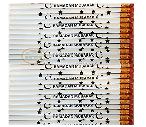 Ramadan Pencils[ 24 Pack ] Ramadan Kids Favors Ramadan Mubarak Ramadan Toy Ramadan Mubarak Decoration Eid Gift Muslim Kids Gifts Wholesale (Black) - color: Black