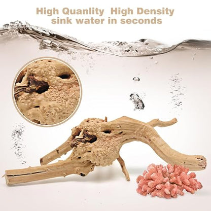 WDEFUN Natural Spiderwood for Aquarium Decor 2-Piece 11''-14'' Long Natural Driftwood Branches for Fish Tank Decorations - size: Spiderwood （11-14 inch pack of 2）