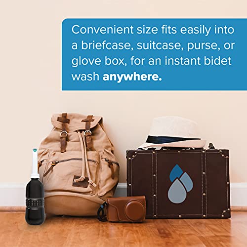 Brondell GoSpa Travel Bidet GS-70 – Portable Peri Bottle for Postpartum & Perineal Care, 400ml Handheld Bidet with Angled Nozzle, Collapsible Design, Nozzle Storage & Travel Bag, Midnight - color: Midnight