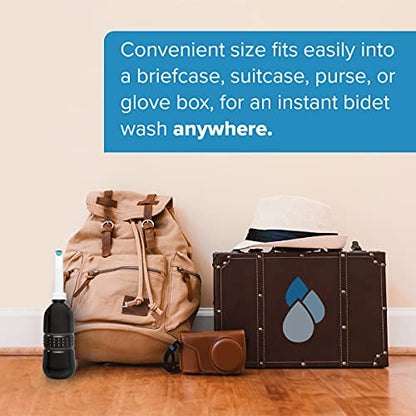 Brondell GoSpa Travel Bidet GS-70 – Portable Peri Bottle for Postpartum & Perineal Care, 400ml Handheld Bidet with Angled Nozzle, Collapsible Design, Nozzle Storage & Travel Bag, Midnight - color: Midnight