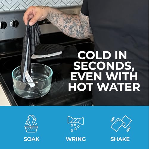 SHAKEitCOOL Extended Size Cooling Towel – Be Cool in Style - Heat Relief, Soft, Lightweight, Sun Protection, Easy Clean - Perfect for Biking, Hiking, Running, Yoga, Golf, Gardening - Tie Dye Ring M - color: Tie Dye Ring