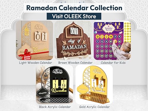 OLEEK Ramadan countdown calendar - Ramadan decorations for home 2026 - Ramdan calendar for kids - Ramadans gifts for kids - ramadan calendar 2026 - ramadan advent calendar - زينة رمضان كريم ديكور