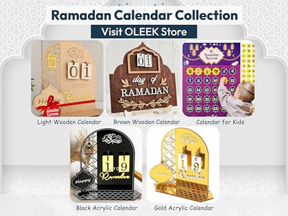 OLEEK Ramadan countdown calendar - Ramadan decorations for home 2026 - Ramdan calendar for kids - Ramadans gifts for kids - ramadan calendar 2026 - ramadan advent calendar - زينة رمضان كريم ديكور