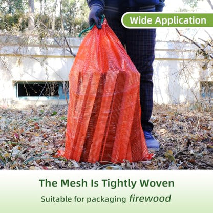 Extra Large Mesh Produce Bags 60 lbs Reusable Onion Sacks Vegetable Storage Bags Washable Net Bag 21” x 32” for Onion Potato Firewood Crawfish, Pack of 10