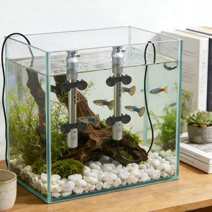 16 Pack Aquarium Heater Suction Cups with Clips，Clip Heavy Duty Black Standard Heating Rod Holders Clamps with 1.2 Inch Clips for Aquarium and Fish Tanks Heater (Double-Headed)
