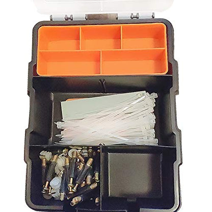Small Tool Parts Box, Plastic Tool Storage Case, Home Hardware Organizer with Removable Dividers, Small Toolbox for Nails, Screws, Nuts and Bolts, 10-Compartment - size: 15.5x22.5x5.6cm/6.1x8.9x2.2in