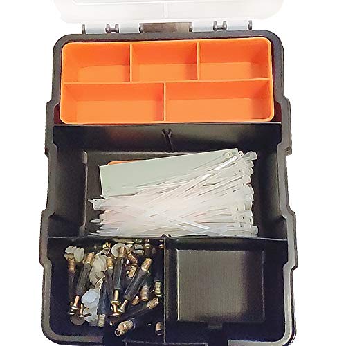 Small Tool Parts Box, Plastic Tool Storage Case, Home Hardware Organizer with Removable Dividers, Small Toolbox for Nails, Screws, Nuts and Bolts, 10-Compartment (Pack of 2) - size: 15.5x22.5x5.6cm/6.1x8.9x2.2in (Pack of 2)