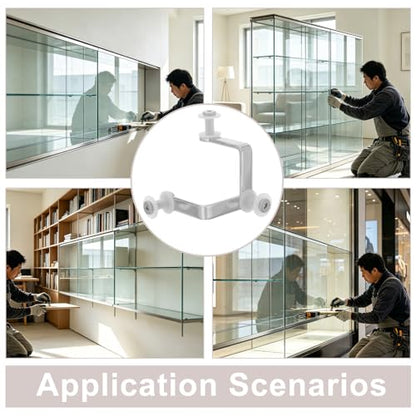 8pcs Carbon Steel Glass Partition Clip, 3 Hole Glass Shelf Clamp Bracket for 10mm, Heavy Duty Panel Fastener for Display Cabinet, Office Partition & Aquarium Use - size: 7.50X5.50X5.50CM