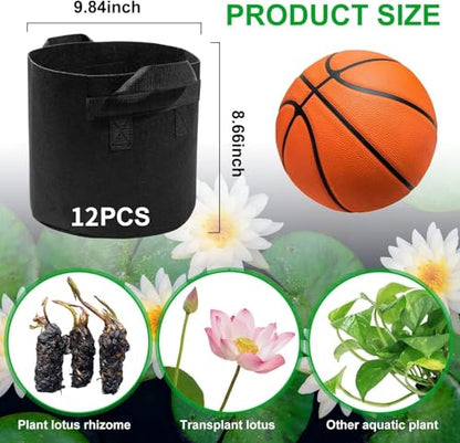 12Pack Lily Plant Pots for Pond, Aquatic Pond Planter for Pond, Durabl Breathe Reusable Fabric Plant Pots for Aquatic Plants, Potato, Carrot, Onion, Flower - style: Antique 12PCS