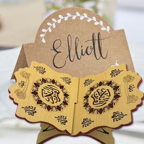 Wooden Eid Islamic Book Shelf, Small Wooden Recipe Stand for Ramadan Bible Holder Kuran Quran Koran Holy Book Stand - color: B