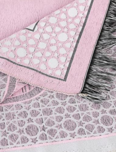 Islamic Prayer Rug Elegant Masjid Pattern Thin Mat Muslim Portable Blanket Ramadan Eid Gift Rug Turkish Prayer Carpet - Pink 1pc - color: 1pc Pinkc