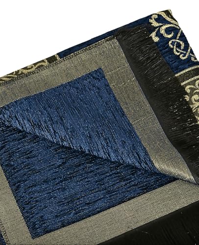 Prien Prayer Rug with Tasbih | Muslim Carpet | Praying Mat with Prayer Beads | Islamic Gifts for Women Men | Islam Portable Pray Set for Travel Kids Ramadan Namaz Hajj Umrah (Navy Blue) - color: Navy Blue