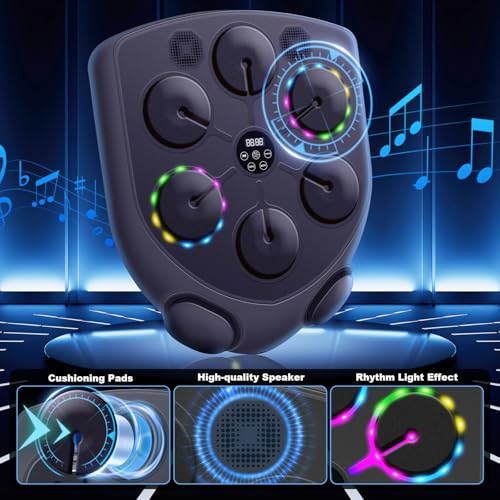 YORWHIN Smart Music Boxing Machine for Adults and Kids, Bluetooth Boxing Equipment with Boxing Gloves, Wall Mounted Electronic Punching Machine for Home Gym Workout Indoor - style: Large Shield
