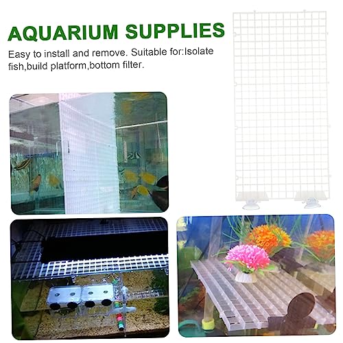 Garneck Egg Crate Panel Fish Tank Separator Suction Cup Spliced Lattice Plate Aquarium Supplies Divider Random Color