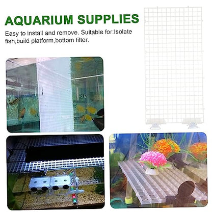 Garneck Egg Crate Panel Fish Tank Separator Suction Cup Spliced Lattice Plate Aquarium Supplies Divider Random Color