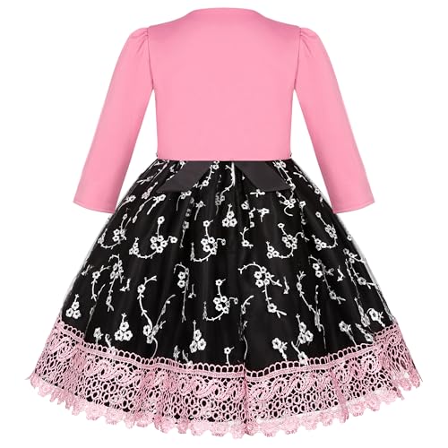 여아용 드레스 세트 신부 들러리 결혼식 공주 어린이 생일 볼 파티 쇼 이브닝 | Premium fabric with soft skin friendly lining perfect fit for special occasions surprise gift aged 4-14 - color: 더스티 로즈., size: 13-14세