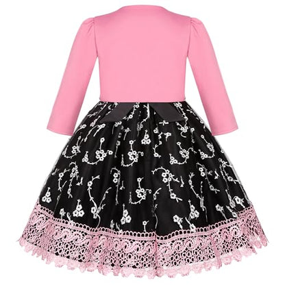 여아용 드레스 세트 신부 들러리 결혼식 공주 어린이 생일 볼 파티 쇼 이브닝 | Premium fabric with soft skin friendly lining perfect fit for special occasions surprise gift aged 4-14 - color: 더스티 로즈., size: 13-14세